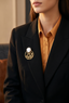 pearl stone brooch